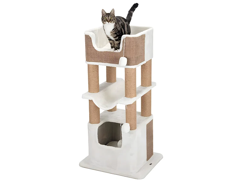 Kratzbaum Lucano XXL Weiß und Taupe