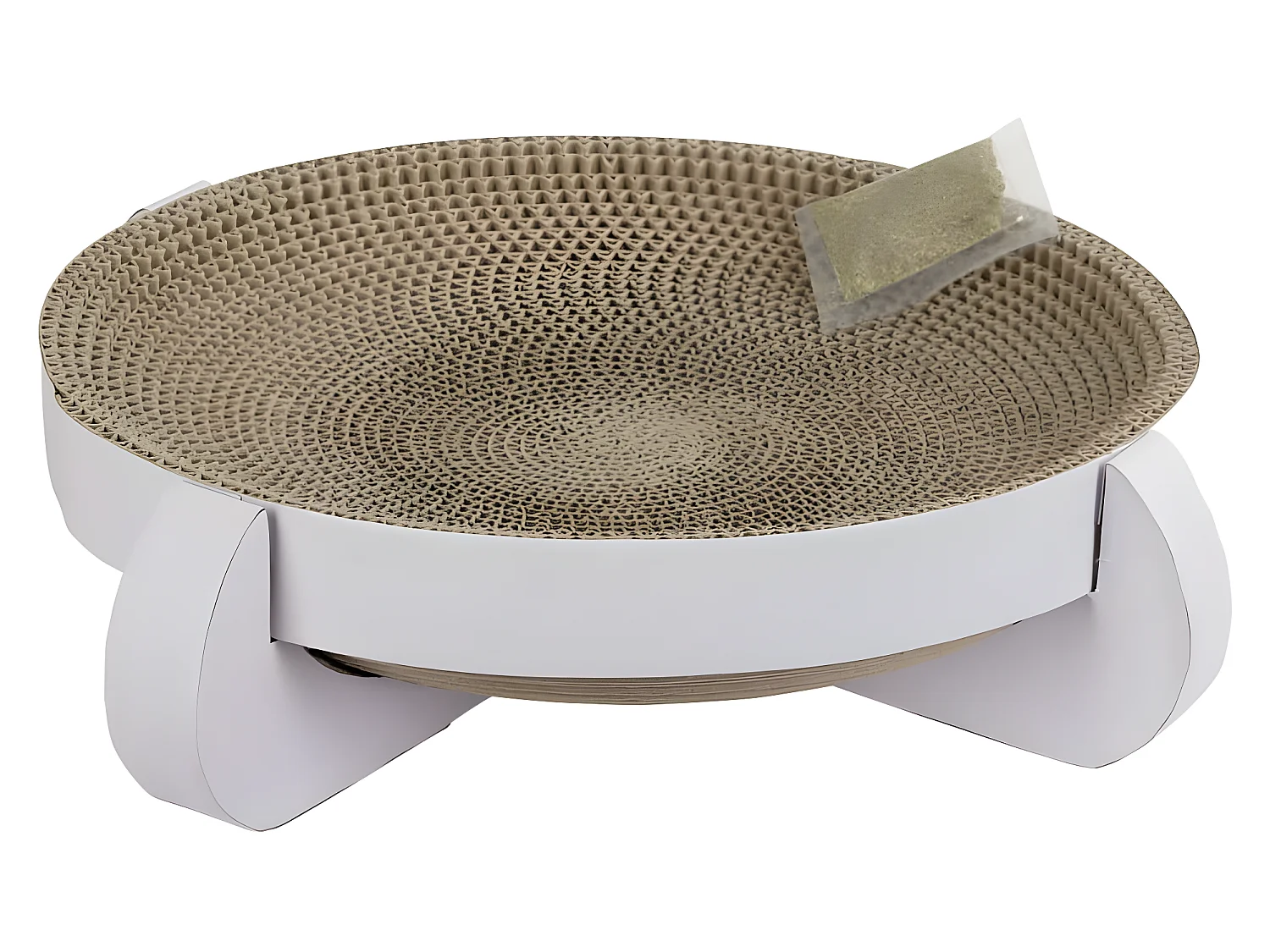 Lit à gratter pour chat Platinum 35x35x10 cm Blanc