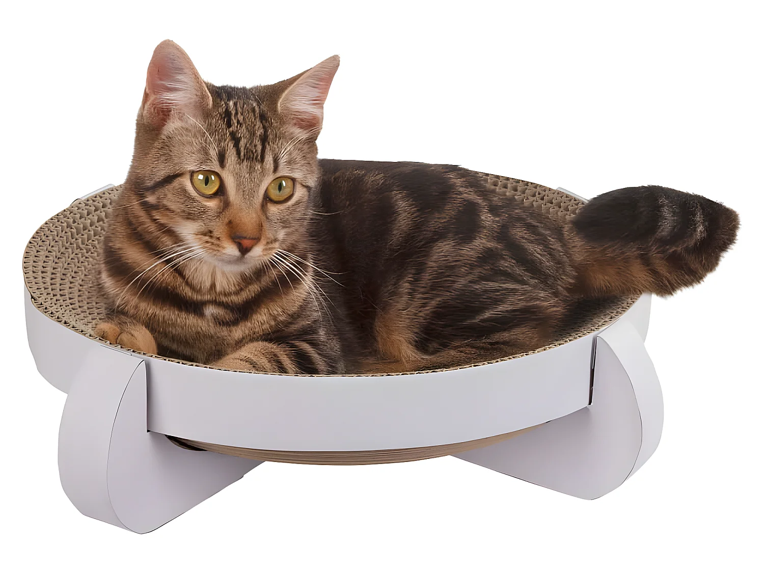 Lit à gratter pour chat Platinum 35x35x10 cm Blanc