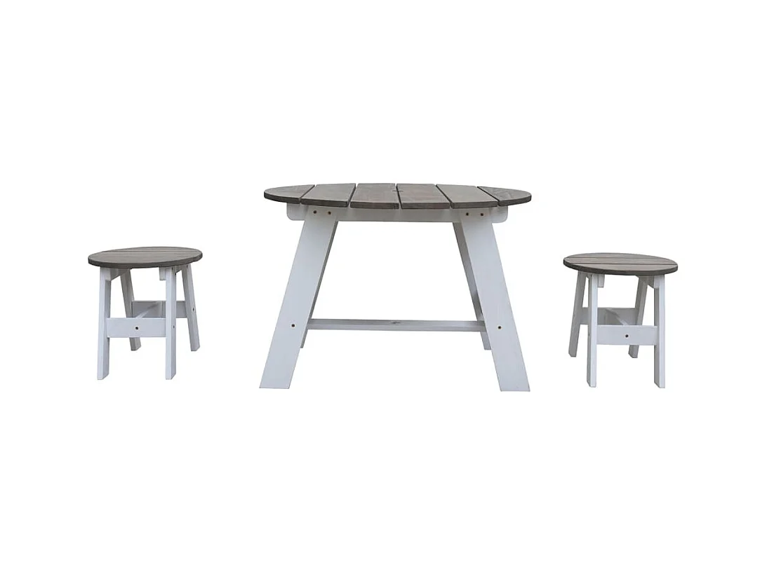 AXI 3-tlg. Picknicktisch-Set für Kinder Grau und Weiß