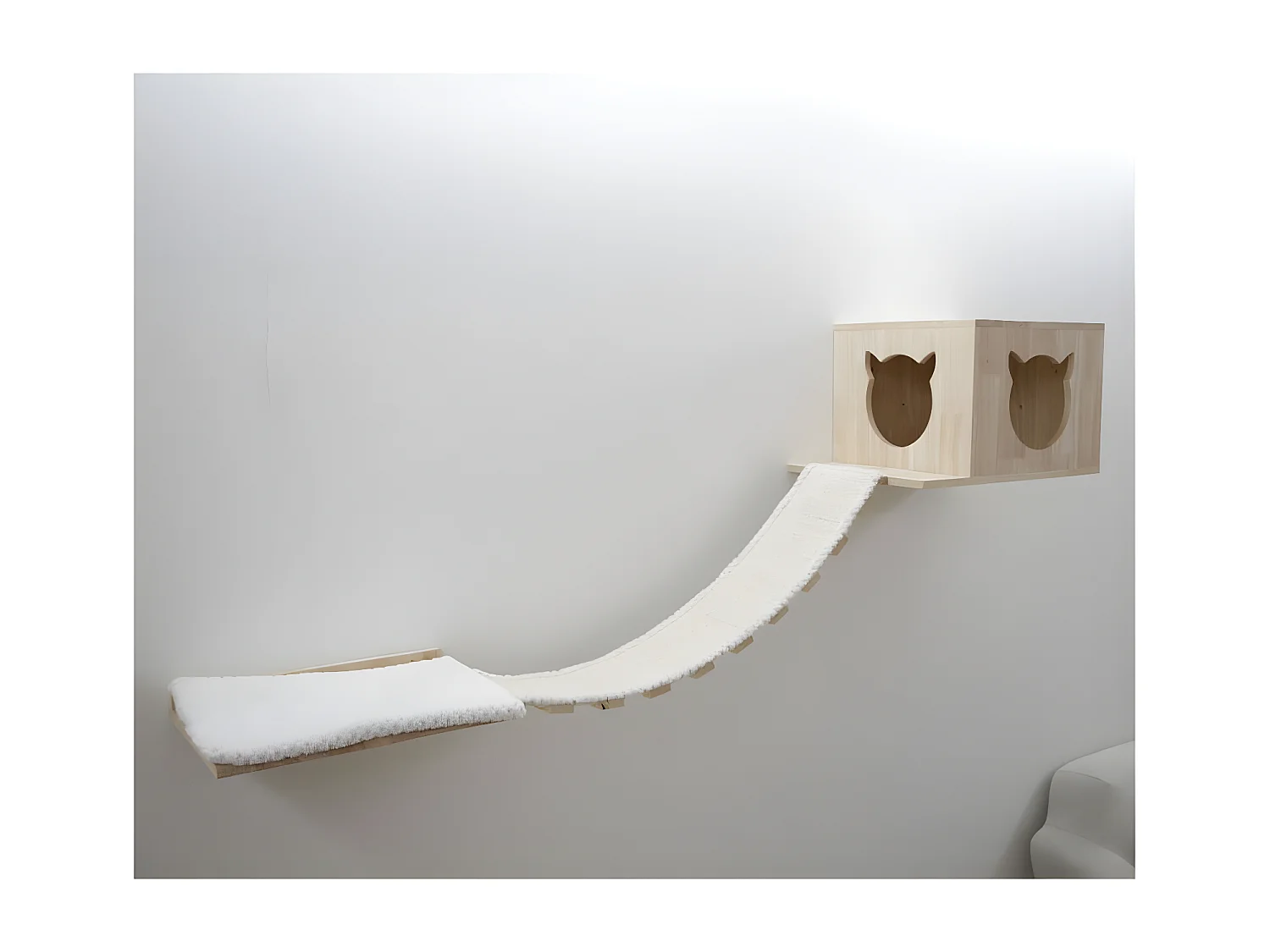 Mur d'escalade pour chats Andes 52x40x32 cm Naturel et blanc