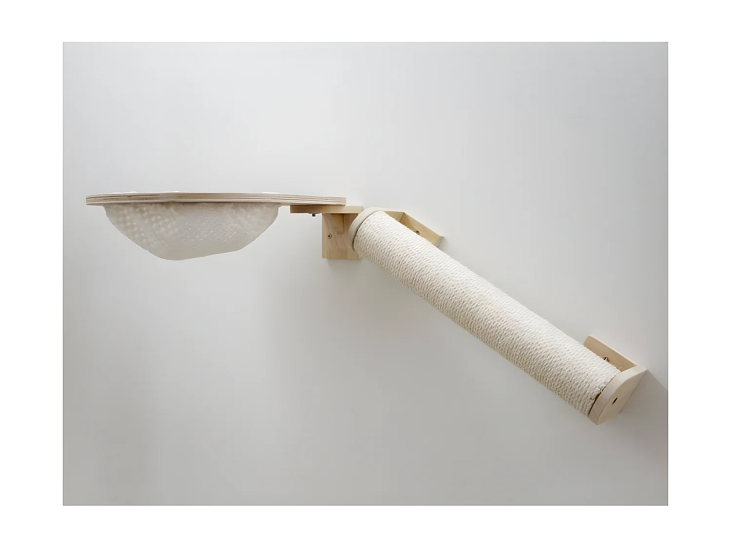 Mur d'escalade pour chats Andes 52x40x32 cm Naturel et blanc