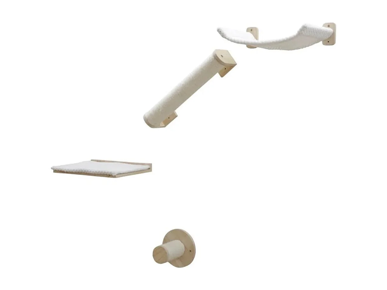 Kletterwand für Katzen Alps 52x14x33 cm Natur und Weiß