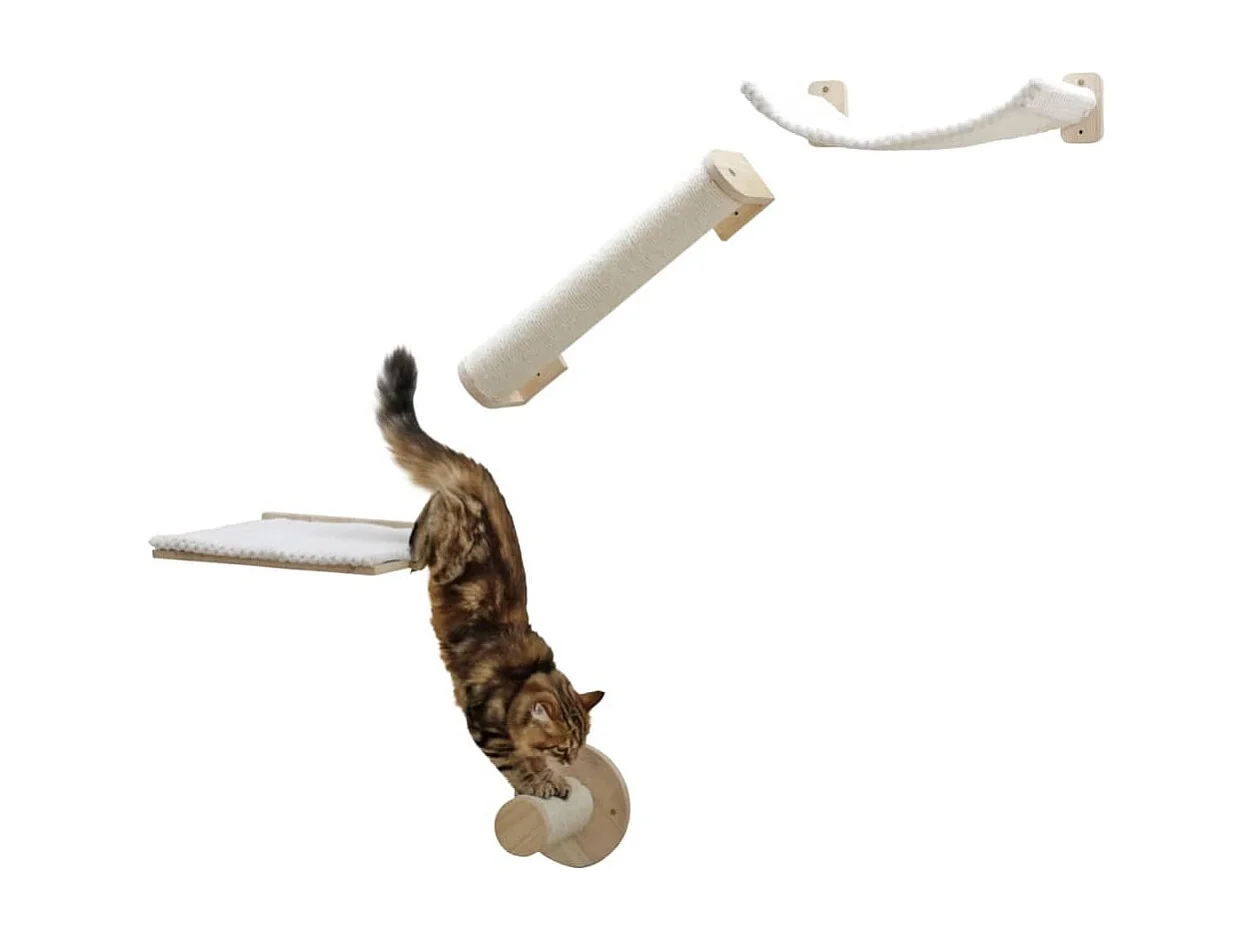 Kletterwand für Katzen Alps 52x14x33 cm Natur und Weiß