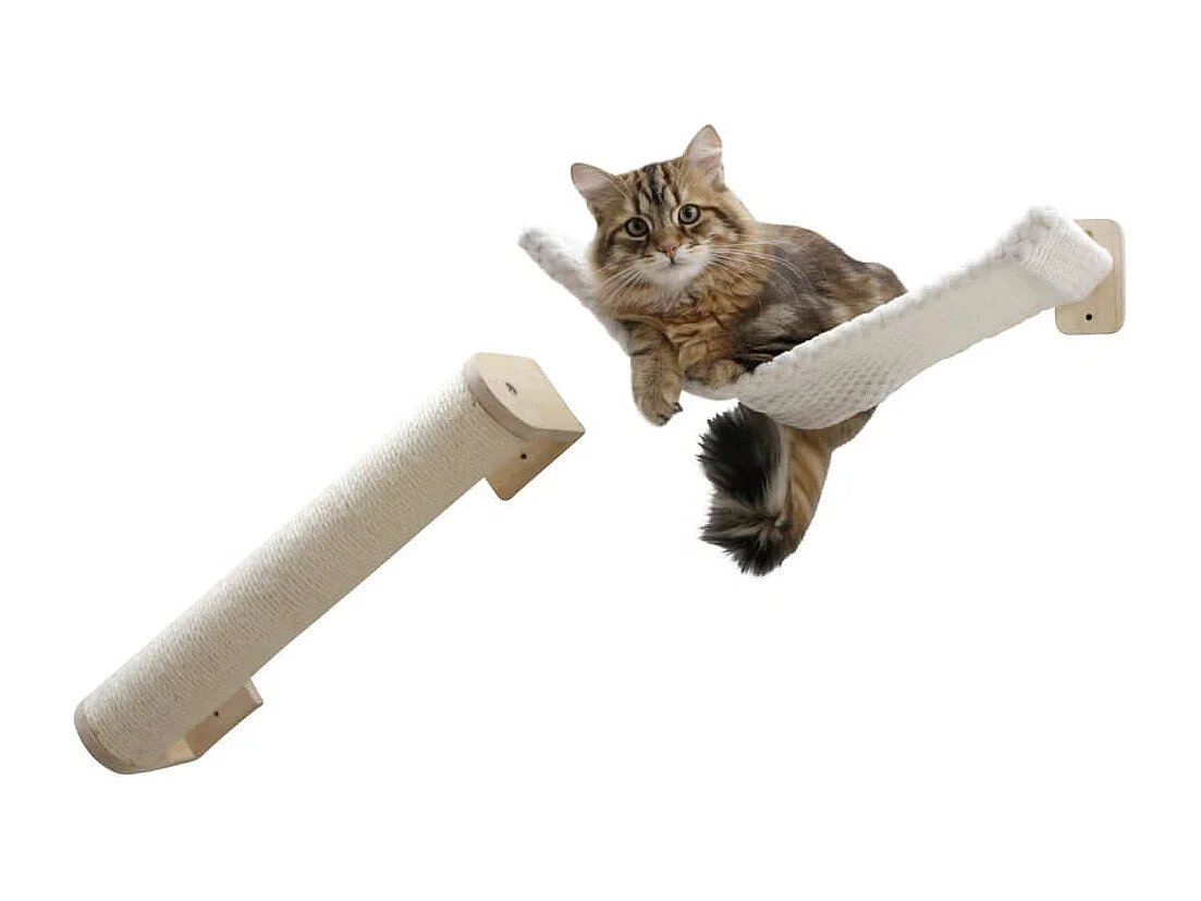 Kletterwand für Katzen Alps 52x14x33 cm Natur und Weiß