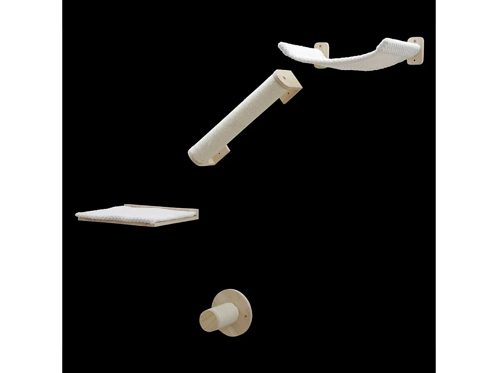 Kattenklimwand Alps 52x14x33 cm naturel en wit