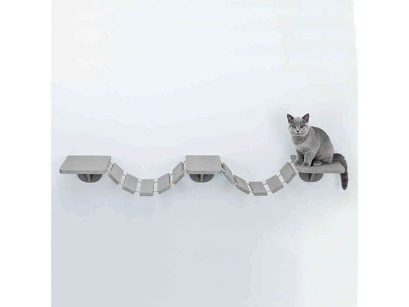 Échelle d'escalade murale pour chats 150x30 cm Taupe