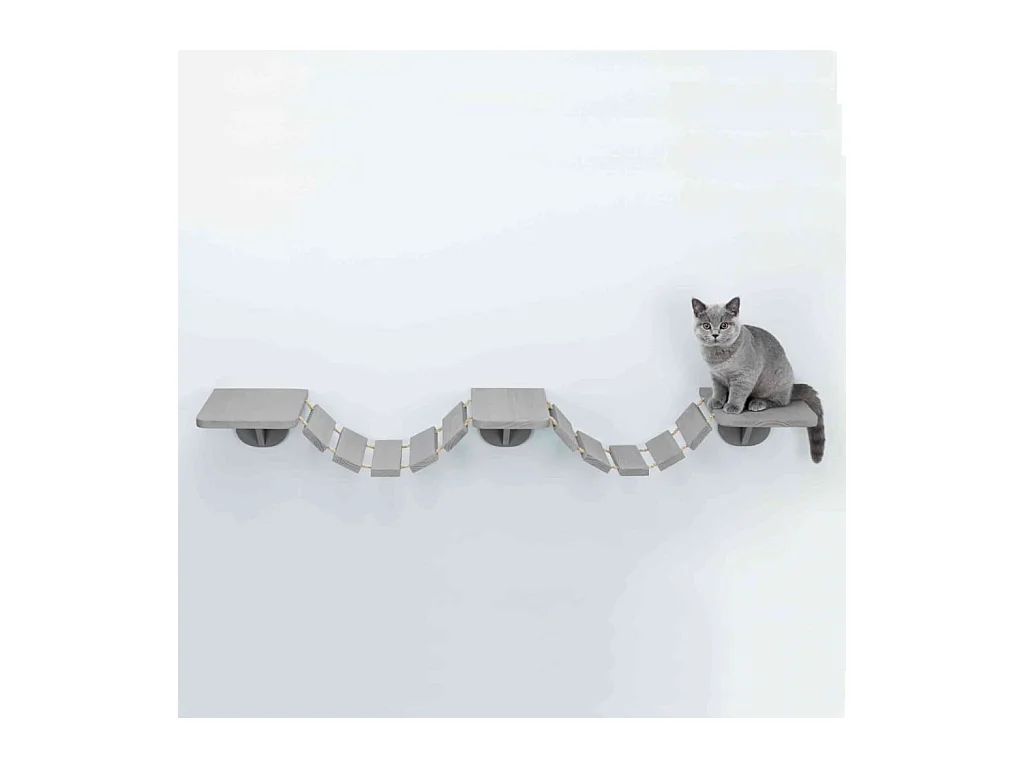 Wandmontierte Katzenkletterleiter 150 x 30 cm Taupe
