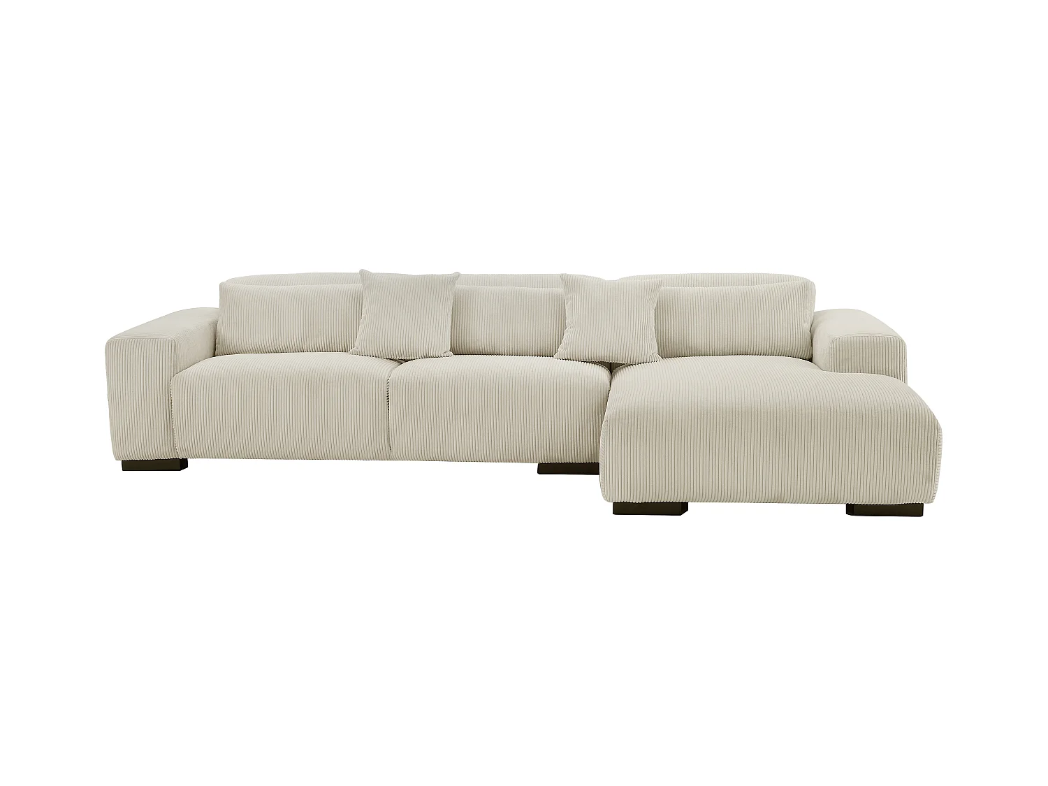 Ecksofa - Ecke rechts - Cord - Beige - OVENTINO von Maison Céphy