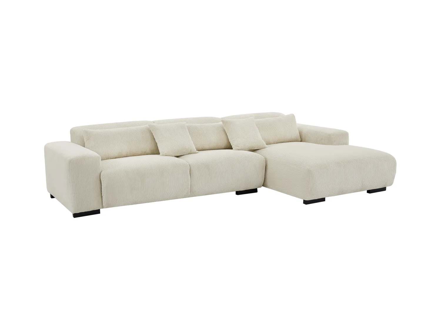 Ecksofa - Ecke rechts - Cord - Beige - OVENTINO von Maison Céphy