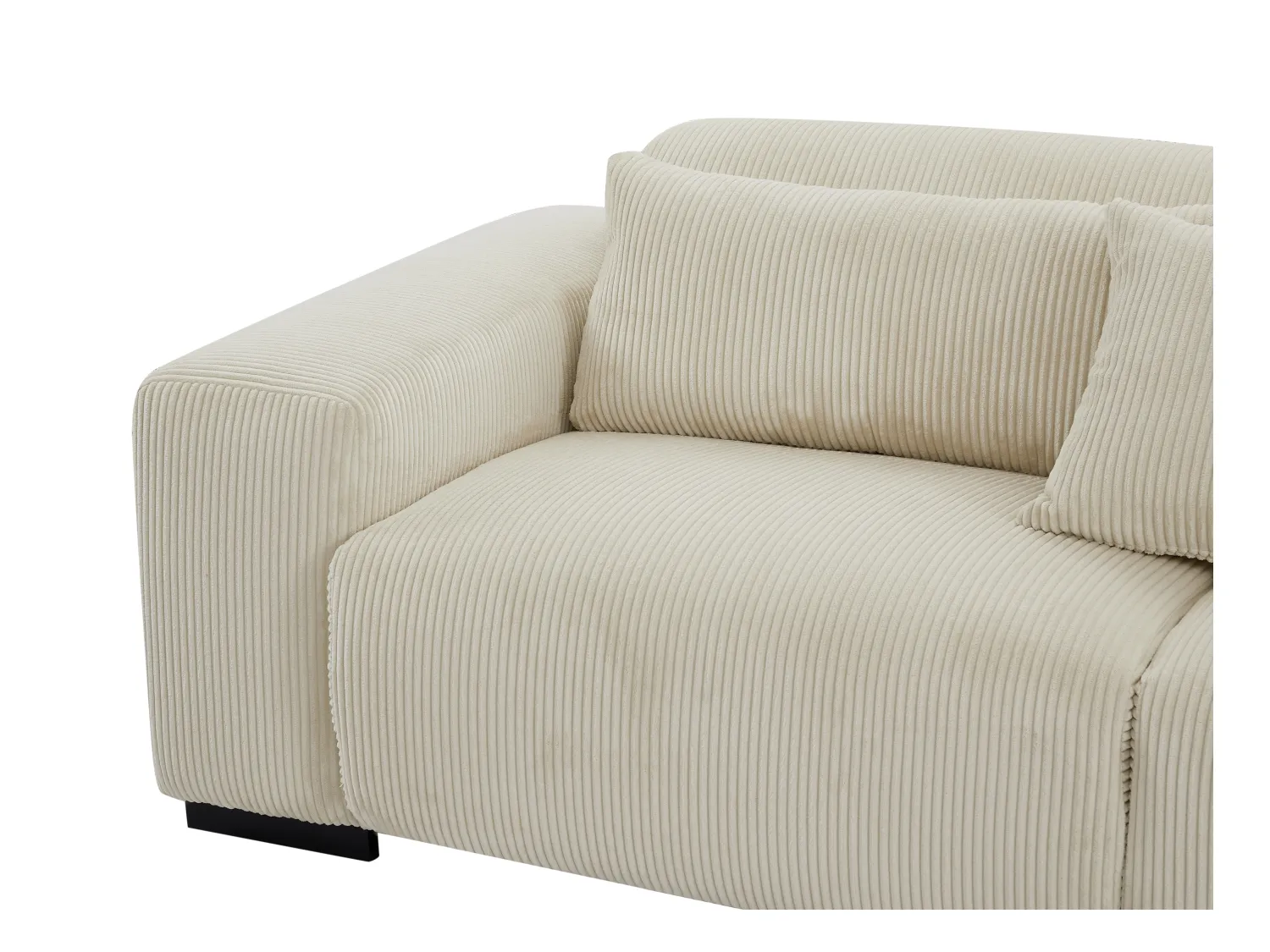 Ecksofa - Ecke rechts - Cord - Beige - OVENTINO von Maison Céphy