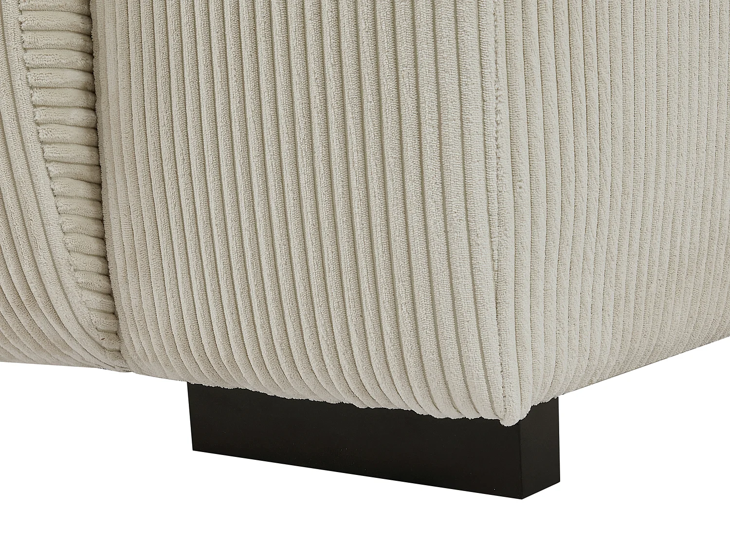 Sofá esquinero izquierdo de terciopelo beige acanalado OVENTINO