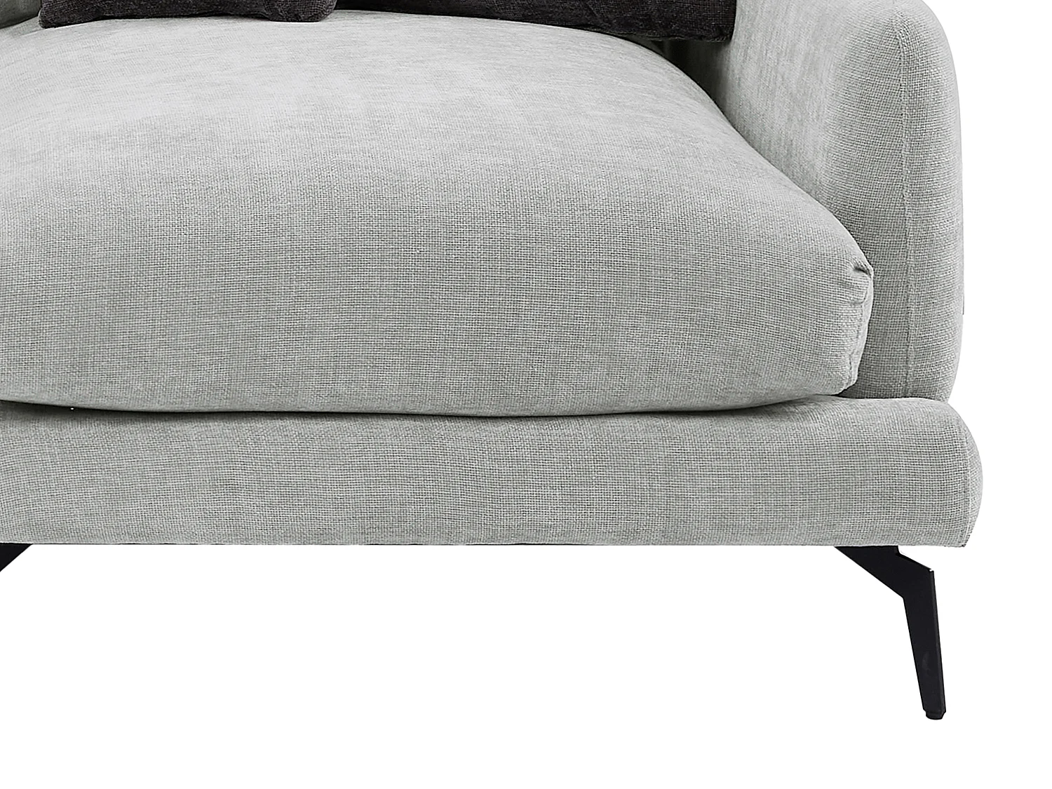 Höger hörnformad soffa i ljusgrå texturérad grå ROCALTA