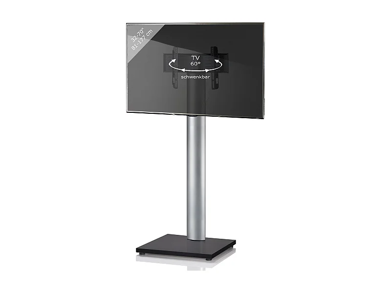 TV stand feet Onu Black glass H. 174 x W. 68 x D. 54 cm