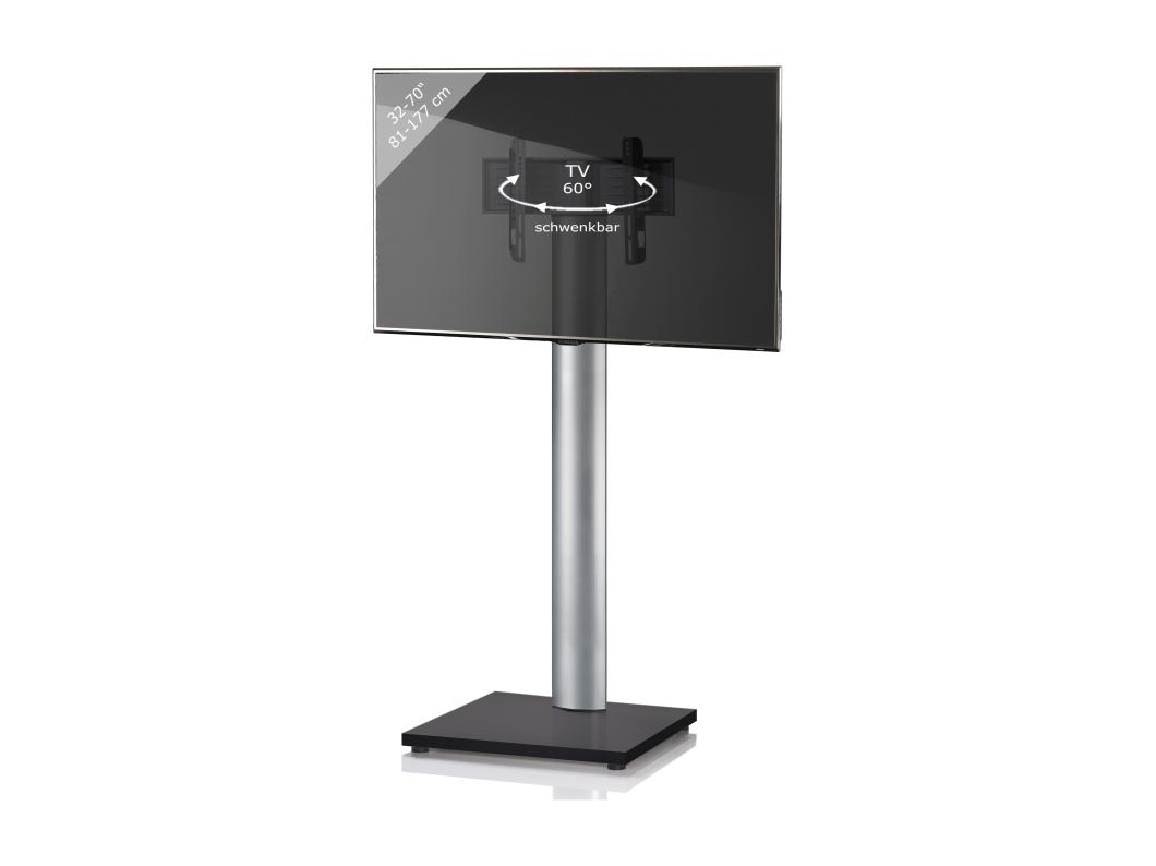 Pies de soporte de TV Onu Vidrio negro AL. 174 x AN. 68 x P. 54 cm