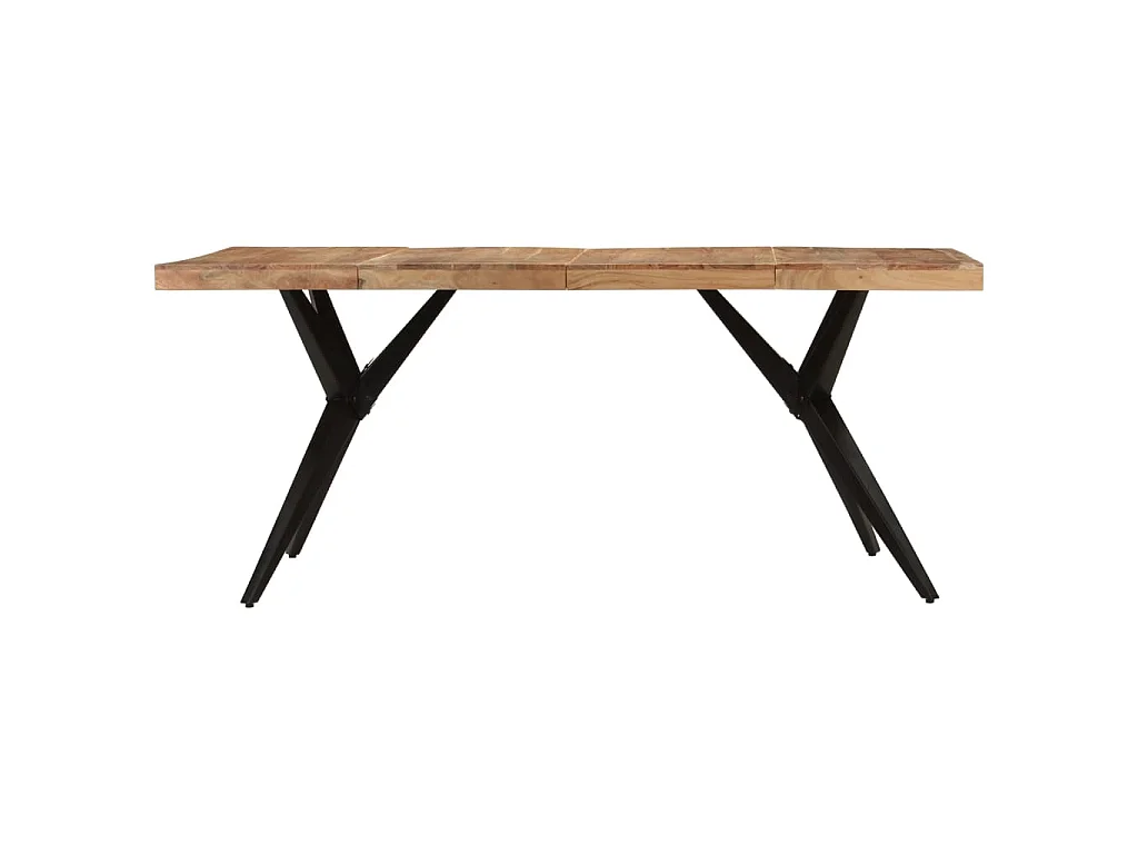 Table à dîner noir 180x90x77 cm bois d'acacia solide
