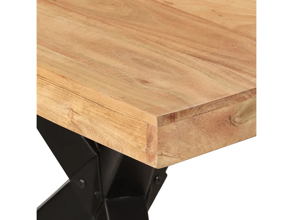 Table à dîner noir 180x90x77 cm bois d'acacia solide