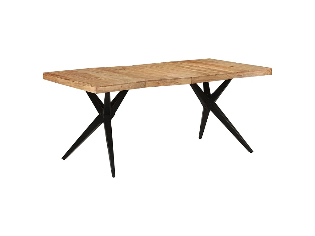 Mesa de jantar 180x90x77 cm madeira de acácia maciça preto