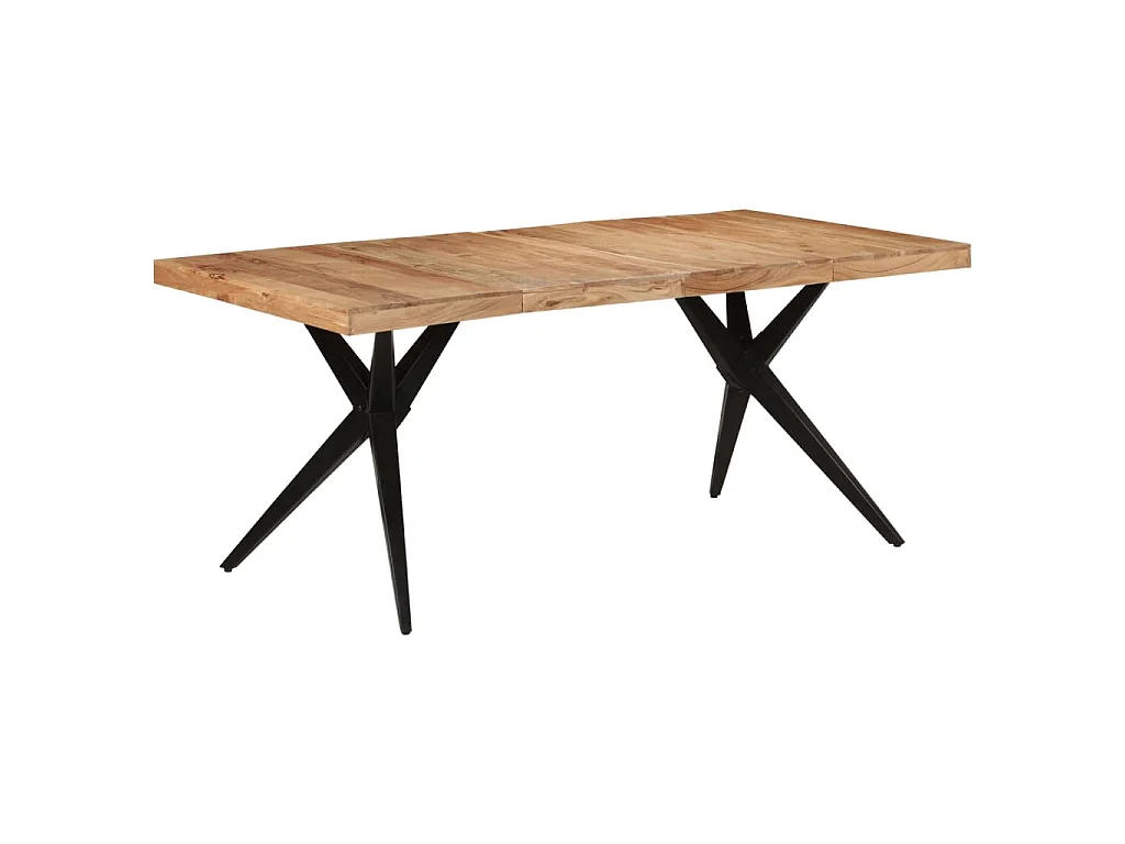 Mesa de jantar 180x90x77 cm madeira de acácia maciça preto