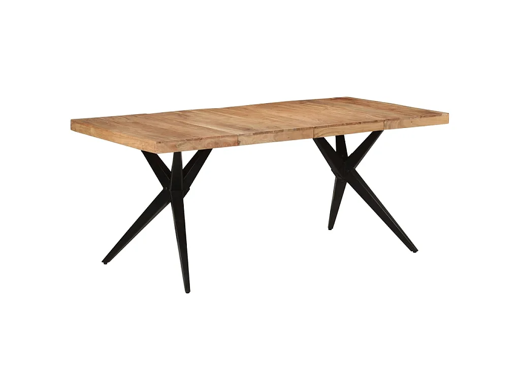 Mesa de jantar 180x90x77 cm madeira de acácia maciça preto