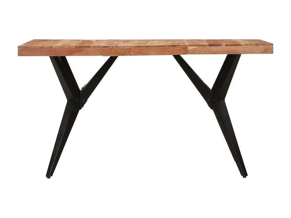 Table à dîner noir 140x70x76 cm bois d'acacia solide
