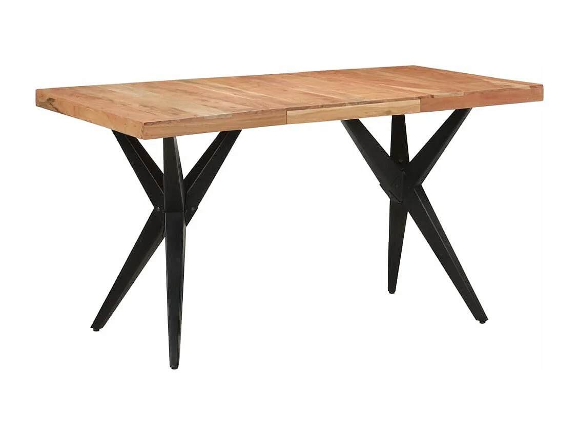 Mesa de jantar 140x70x76 cm madeira de acácia maciça preto
