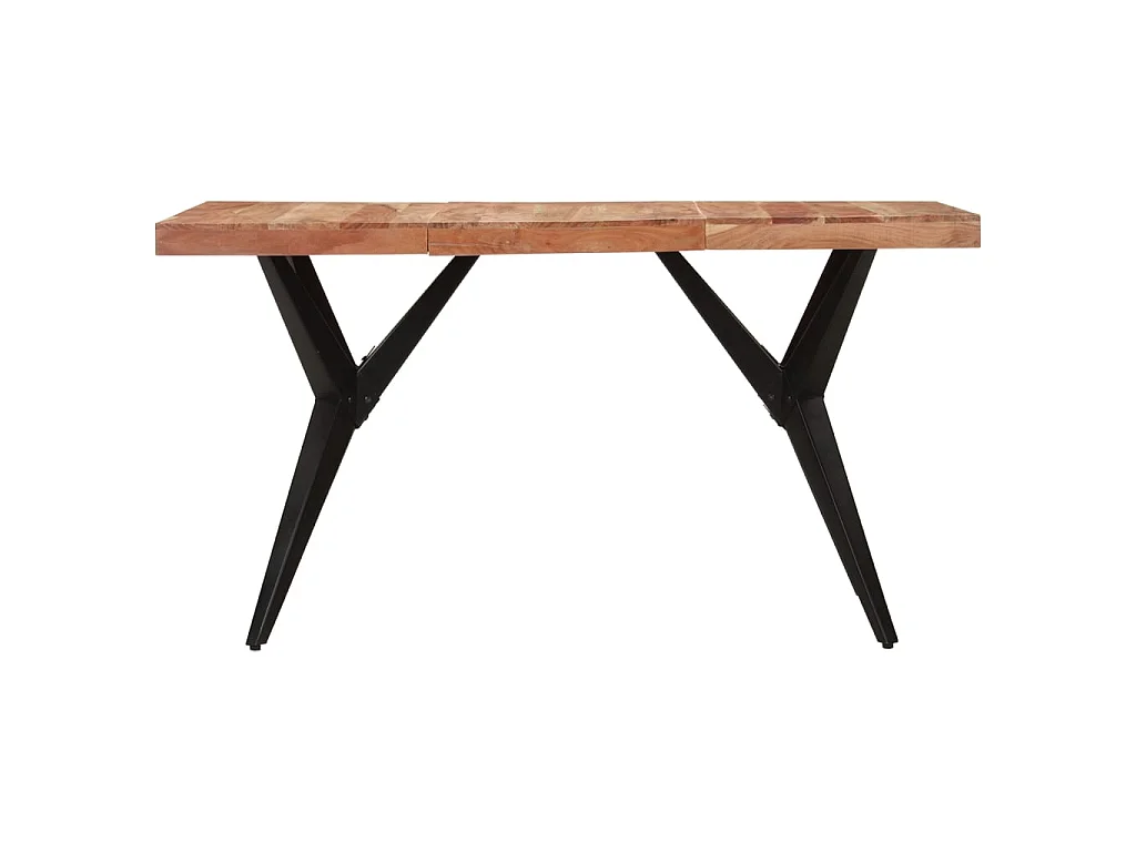 Table à dîner noir 140x70x76 cm bois d'acacia solide