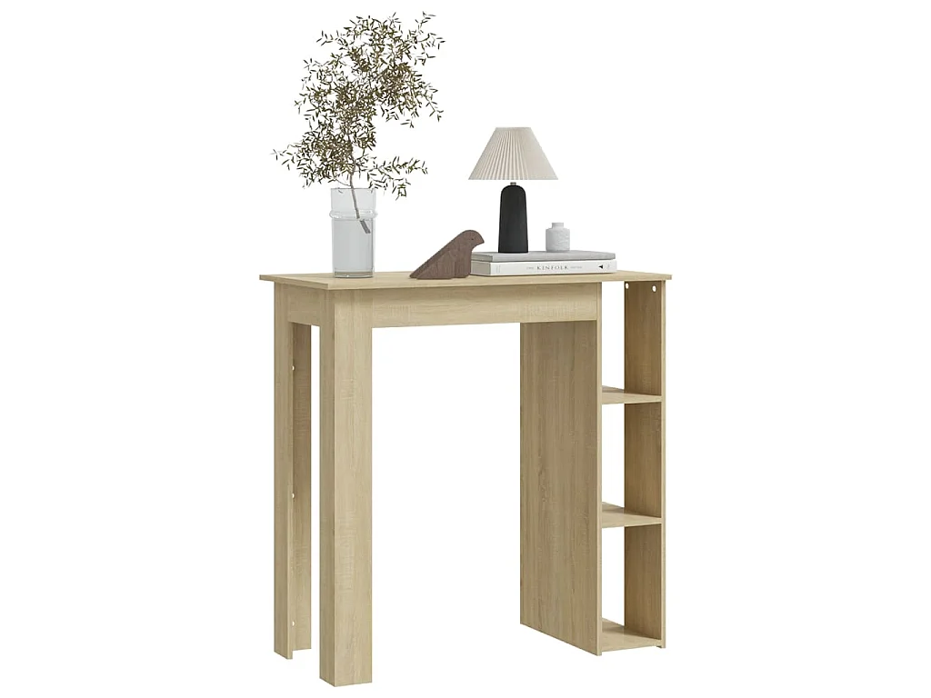 Table de bar avec étagère Chêne sonoma Bois d'ingénierie