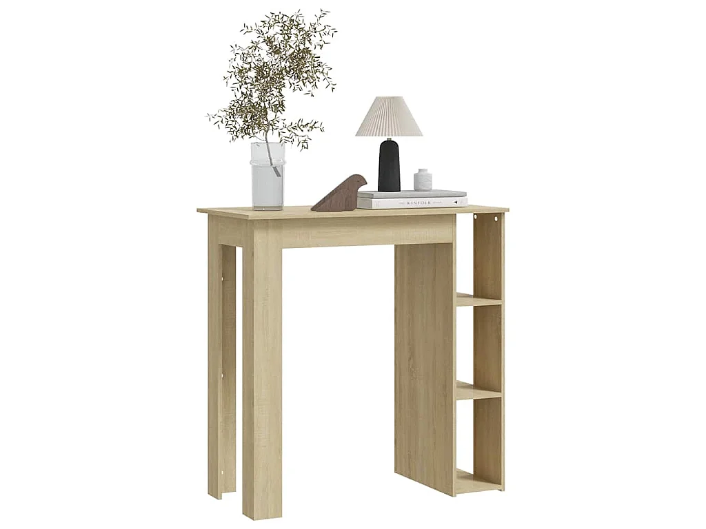 Mesa bar con estante contrachapada roble Sonoma 102x50x103,5 cm