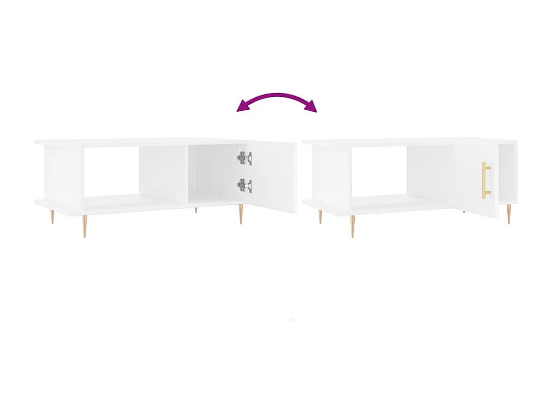 Mesa de centro 90x50x40 cm madeira processada branco