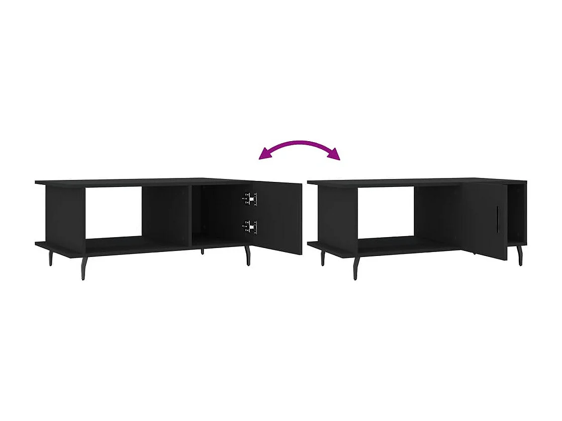 Salontafel 90x50x40 cm bewerkt hout zwart