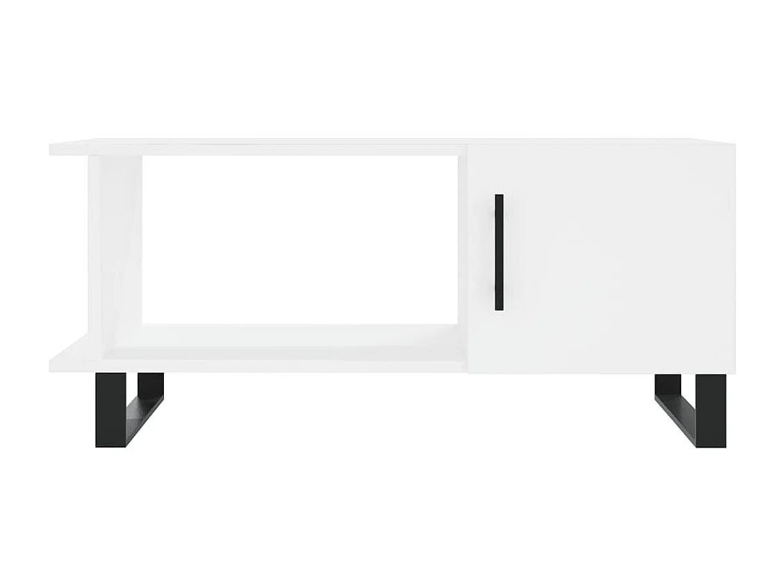 Mesa de centro madera contrachapada blanco 90x50x40 cm