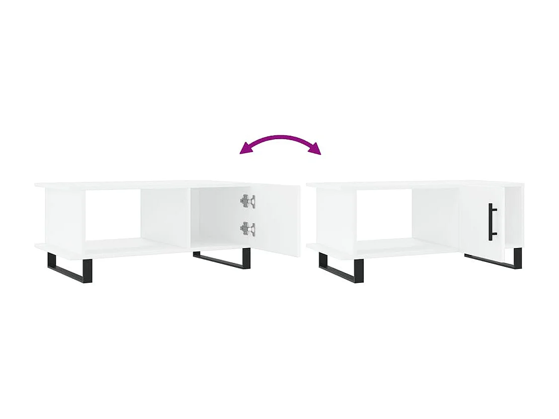 Mesa de centro madera contrachapada blanco 90x50x40 cm