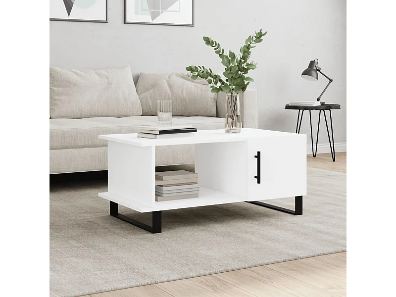 Salontafel 90x50x40 cm bewerkt hout wit