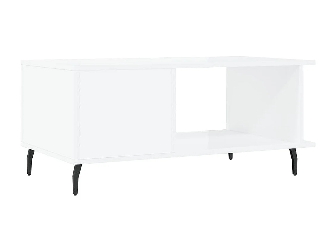 Table basse Blanc brillant 90x50x40 cm Bois d'ingénierie
