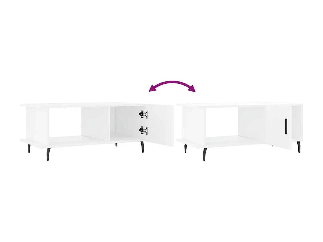 Couchtisch Hochglanz-Weiß 90x50x40 cm Holzwerkstoff