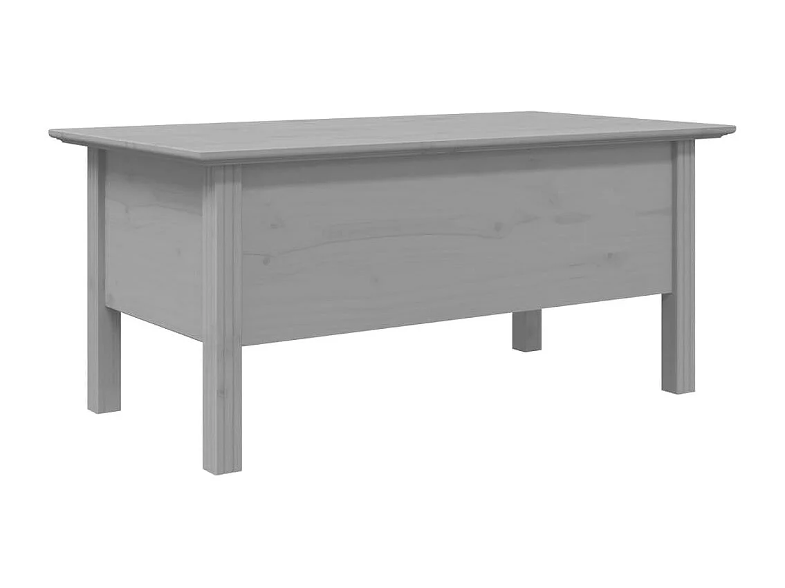 Tavolino da Salotto BODO 100x55x46cm Legno Massello Pino Grigio