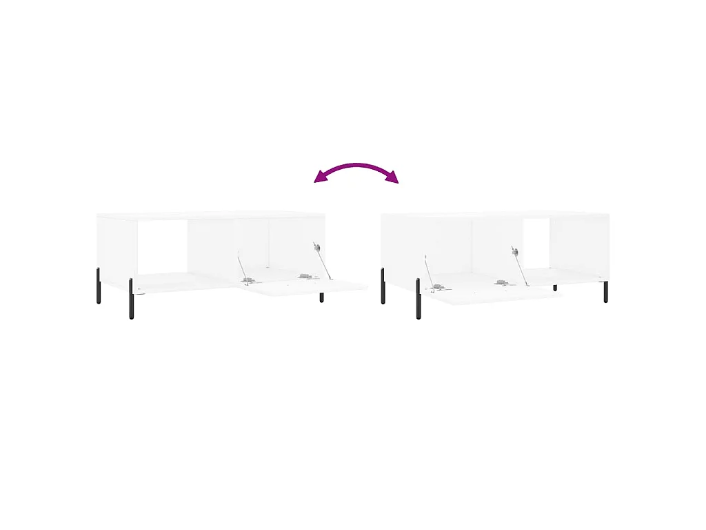 Salontafel 90x50x40 cm bewerkt hout wit