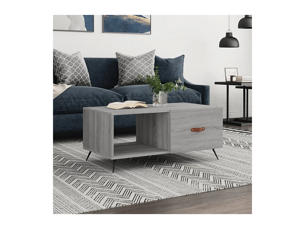 Tavolino da Salotto Grigio Sonoma 90x50x40 cm Legno Multistrato