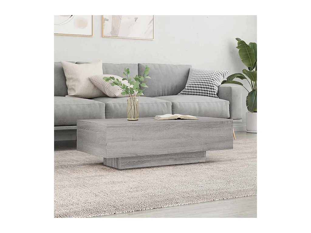 Table basse sonoma gris 100x49,5x31 cm bois d'ingénierie