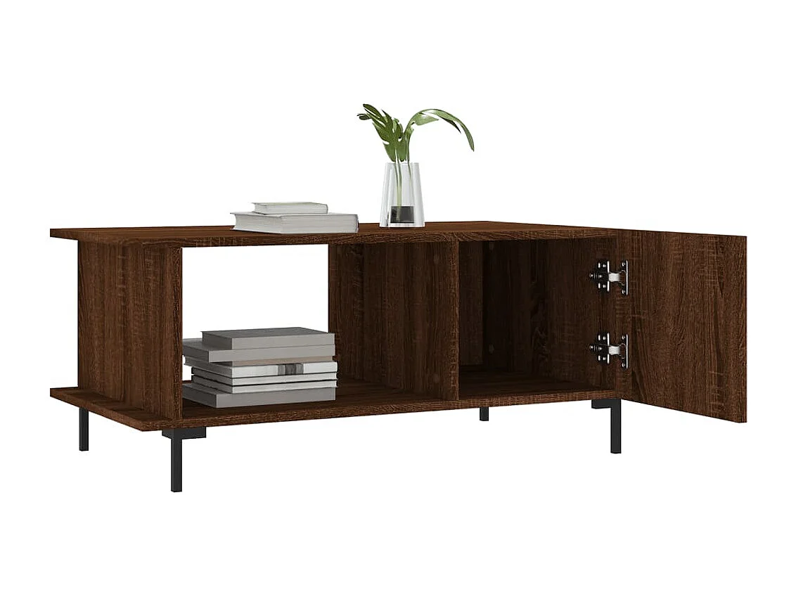 Table basse chêne marron 90x50x40 cm bois d'ingénierie