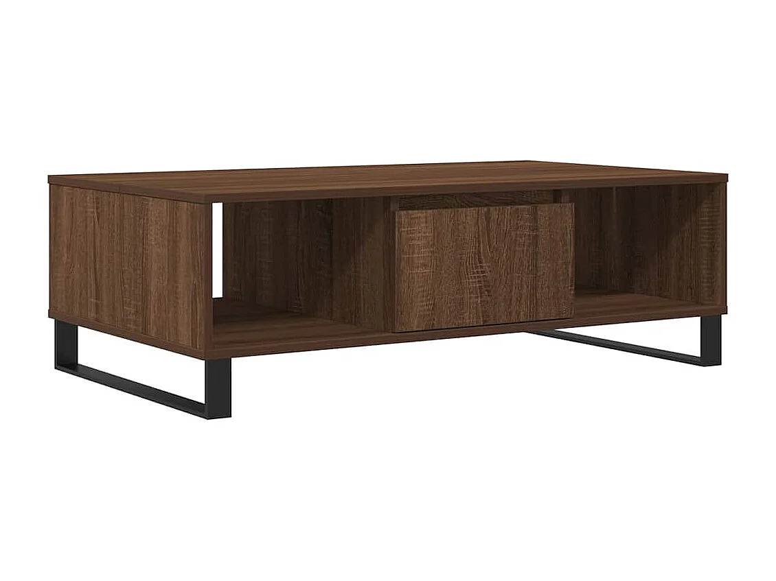 Mesa de centro madera de ingeniería roble marrón 104x60x35 cm