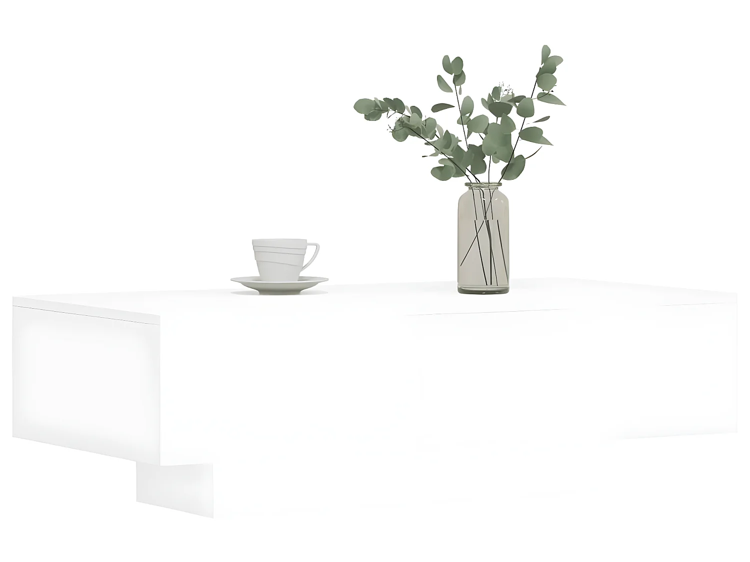 Hoogglans salontafel 100x49,5x31 cm moderne engineering hout met groot oppervlak - Montage vereist