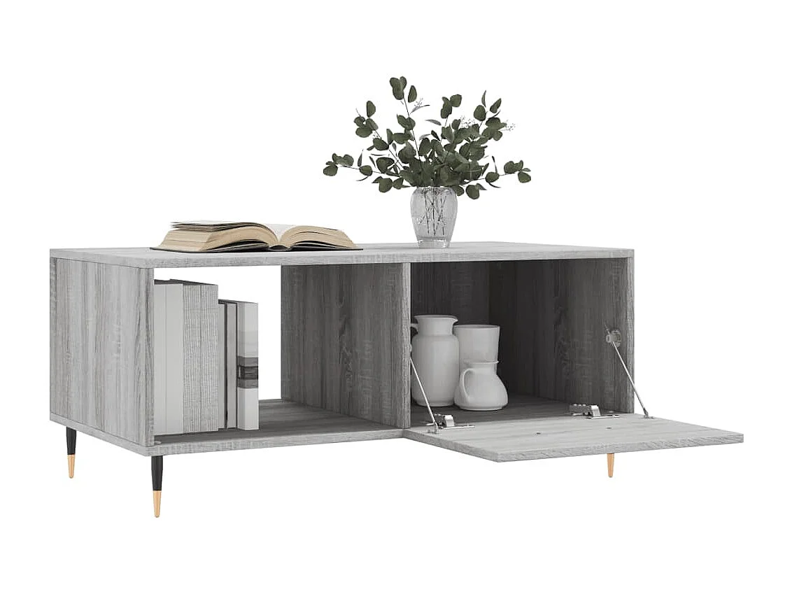 Table basse sonoma gris 90x50x40 cm bois d'ingénierie