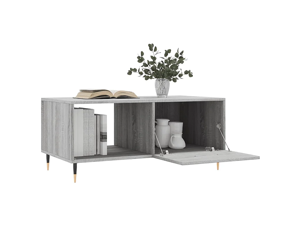Table basse sonoma gris 90x50x40 cm bois d'ingénierie