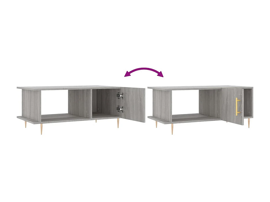 Salontafel 90x50x40 cm bewerkt hout grijs sonoma eikenkleurig