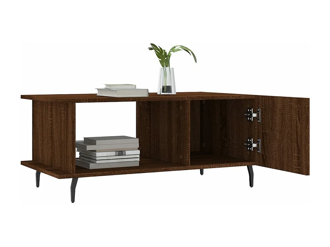 Table basse chêne marron 90x50x40 cm bois d'ingénierie