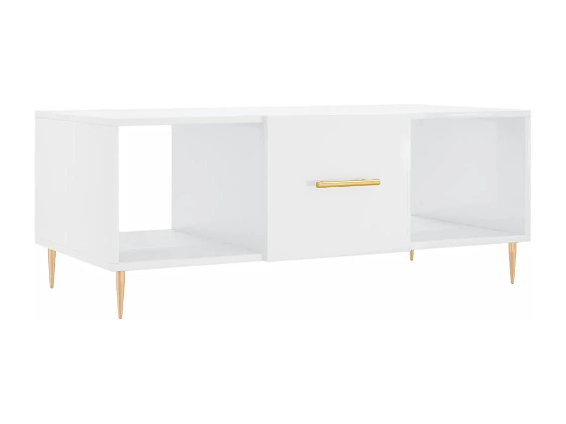 Couchtisch Hochglanz-Weiß 102x50x40 cm Holzwerkstoff