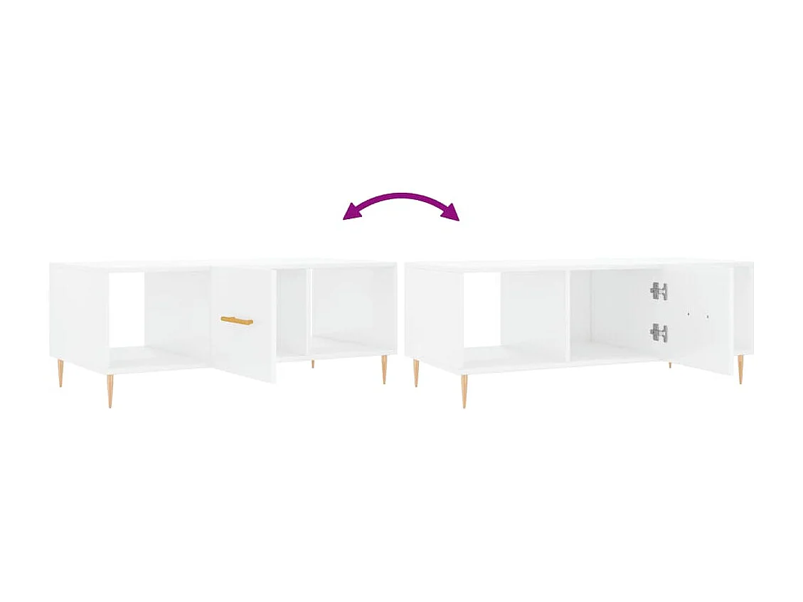 Couchtisch Hochglanz-Weiß 102x50x40 cm Holzwerkstoff