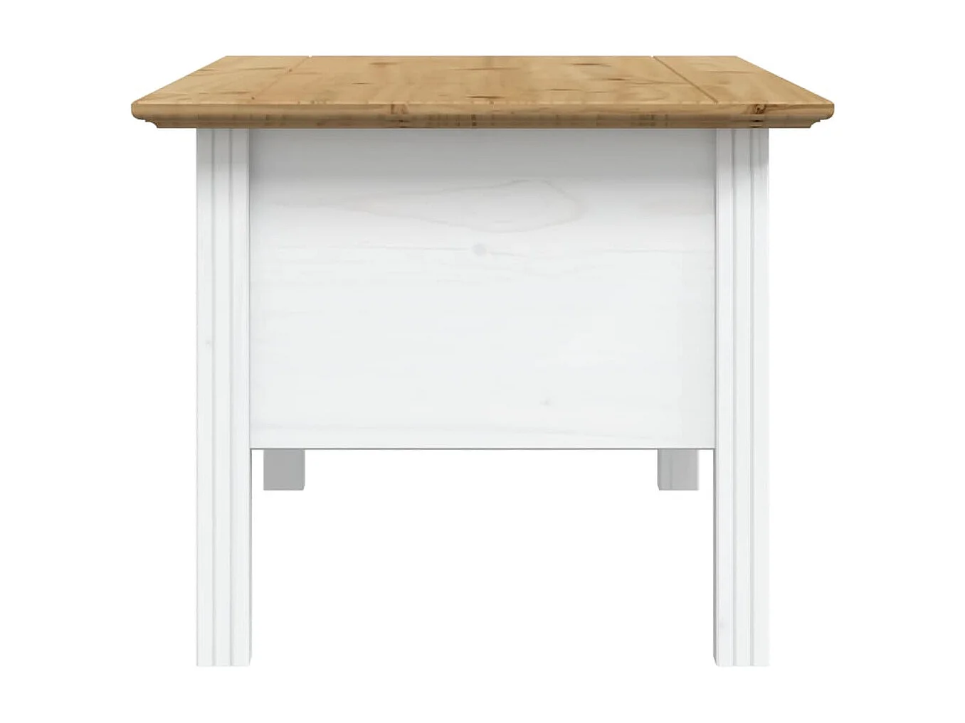 Couchtisch BODO Weiß und Braun 100x55x45 cm Massivholz Kiefer